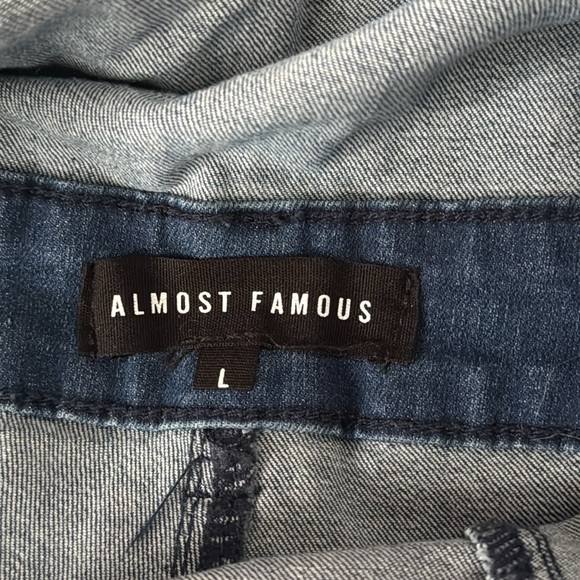 Almost Famous Blue Denim Romper size Large - Picture 2 of 6